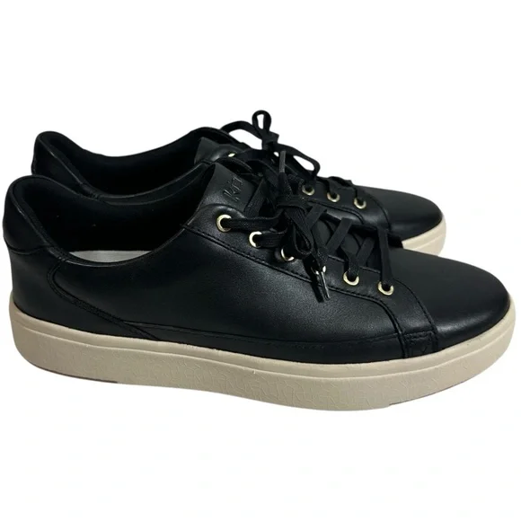 KIZIK Men's 11 Wide Black Smooth Leather Lace up Sneakers - Picture 3 of 8